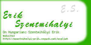 erik szentmihalyi business card