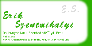 erik szentmihalyi business card